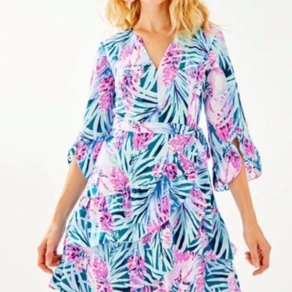LILLY PULITZER LAEDA STRETCH DRESS NWOT SIZE XXS preppy cruise resort boho - Picture 3 of 9